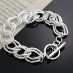 Double Twist Chain Bracelet 925 Sterling Silver Women Wedding Accessories
