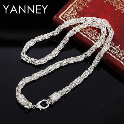 925 Sterling Silver 5mm Personalized Chain Necklace Hip Hop Style