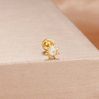 1PC Stainless Steel Star Moon Cartilage Piercing 18K Gold Plated