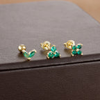 3PCS Stainless Steel Mini Zircon Cartilage Piercing Stud Earrings