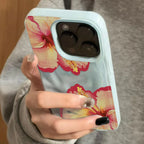 Pink Hibiscus Flower Texture Case for iPhone 17 16 15 14 13 12 11 Pro Max