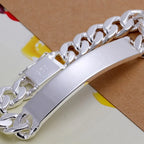 10mm Men's Geometric Chain Bracelet 925 Sterling Silver Noble Fashion Gift