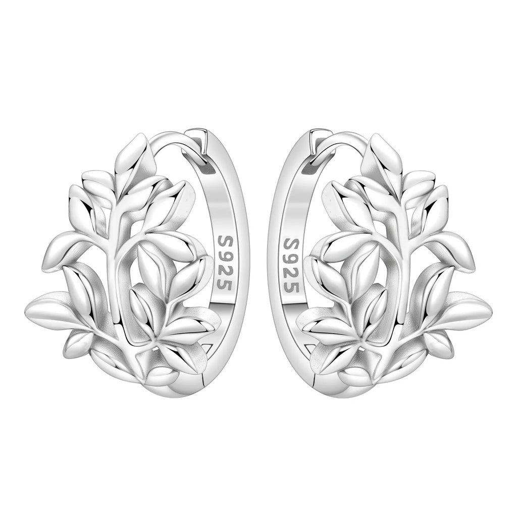 925 Sterling Silver Blue Iris Flower Hoop Earrings Anniversary Jewellery Gift