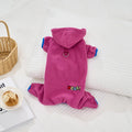 Winter Fleece Dog Jumpsuit Hoodie Warm Puppy Coat with D-Ring Outfit