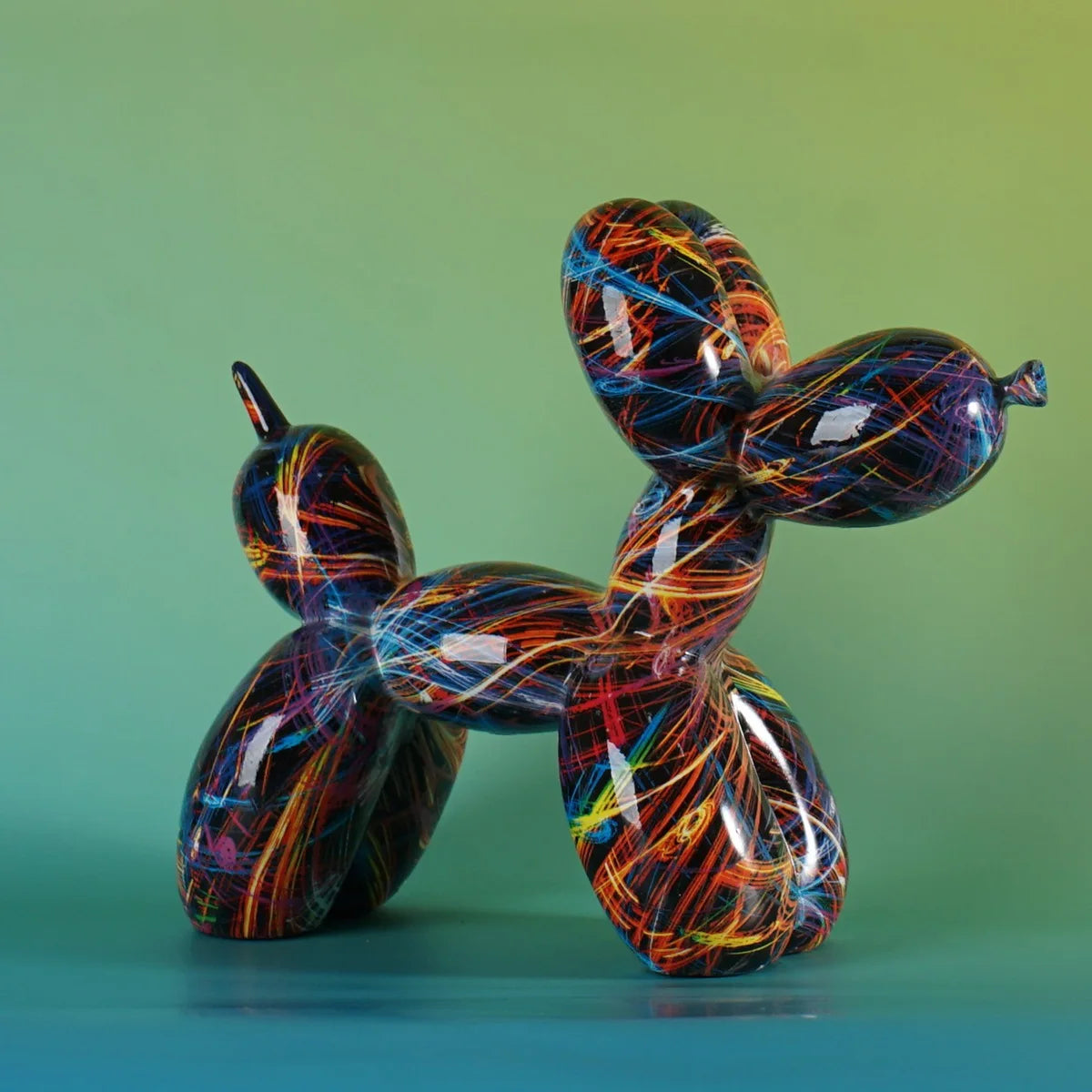Pop Art Graffiti Balloon Dog Sculpture Animal Figures Decorative Home Decor Objects
