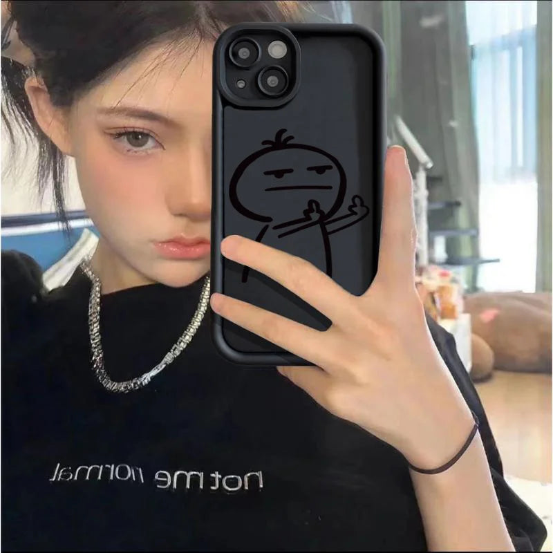 Cartoon Fun Stickman Case for iPhone 17 16 15 14 13 12 11 Pro Max XR XS SE2