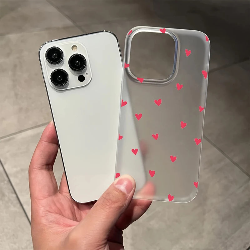 Small Love Heart Clear Case for iPhone 17 16 15 14 13 12 Pro Max
