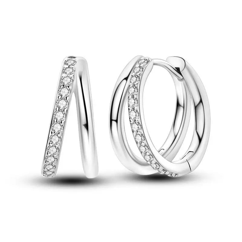 925 Sterling Silver Curve Weaving Large Circle Versatile Hoop Earrings Gift