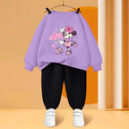 Disney Minnie Mouse Girls O-Neck Hoodie and Trousers 2-Piece Sweatsuit