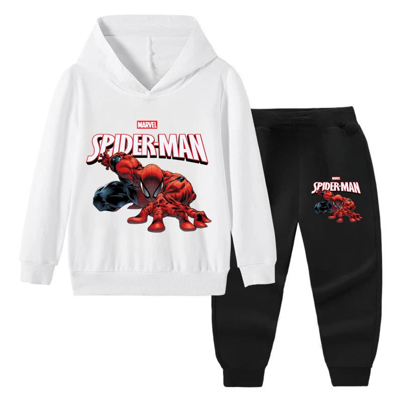 Kids Spiderman Printed Thin Sweatshirt & Sweatpants 2pcs Hooded Tracksuit