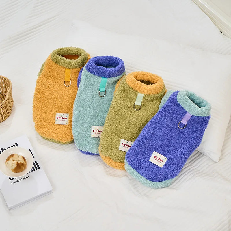 Fleece Puppy clothing for cold weather, Warm  Cat Clothes , Pet plush Sweater for outdoor walking winter coats must-have