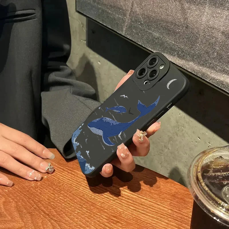 Whale Swimming Soft Case for Xiaomi Redmi Note 13 12 11 Pro 12S