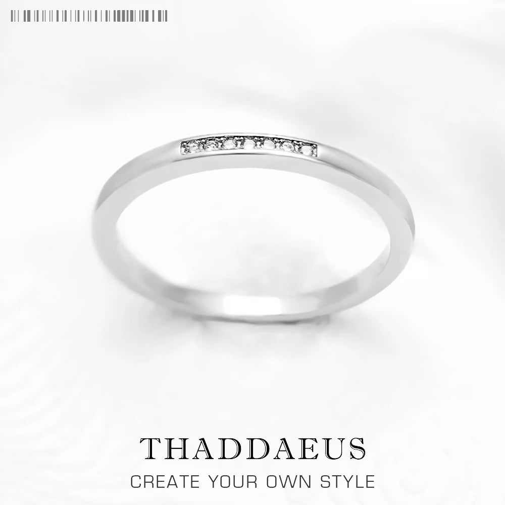Delicate Band Ring 925 Sterling Silver Classic Fine Jewellery Women Romantic Gift