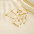 Stainless Steel Link Chain Gold Colour Hanging Earrings Long Tassels