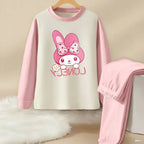Sanrio Hello Kitty and Kuromi Girls Autumn Winter Pyjamas Soft Home Wear