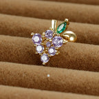 12 Styles Crystal Zircon Mini Fruit Stud Earrings Stainless Steel