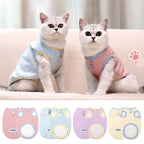 Knitted Cat Vest Warm Thermal Plush Kitty Sweater Fleece Jacket Pullover