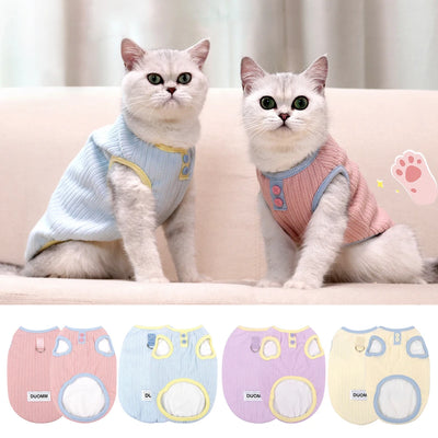 Knitted Cat Vest Warm Thermal Plush Kitty Sweater Fleece Jacket Pullover