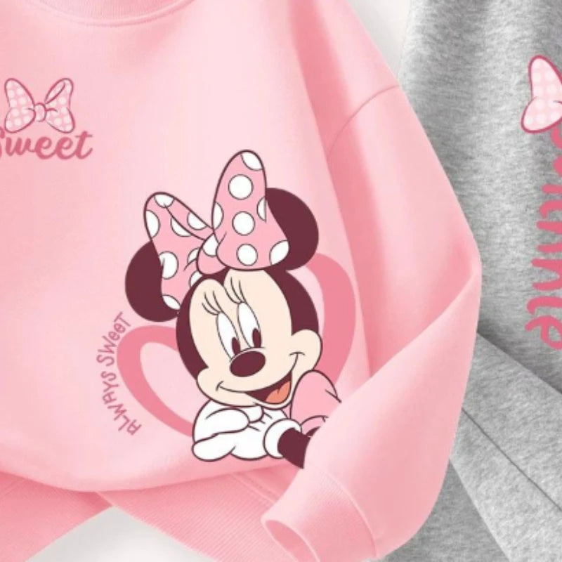 Disney Minnie Mouse Girls Spring Autumn Pullover and Trousers 2-Piece Set