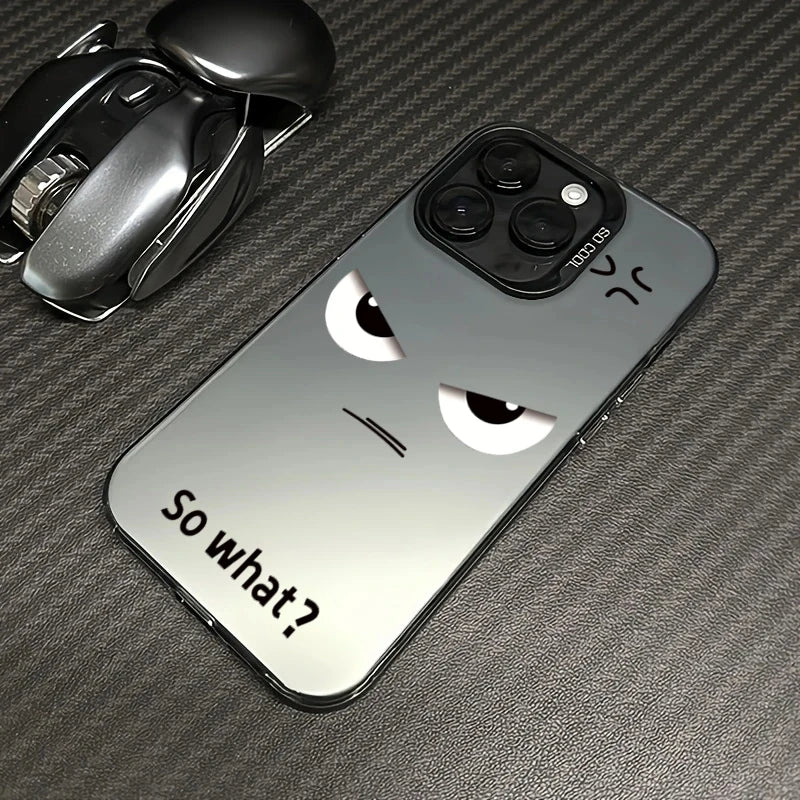 Black Angry Expression IMD Case for Samsung S25 S24 Ultra S23 A16