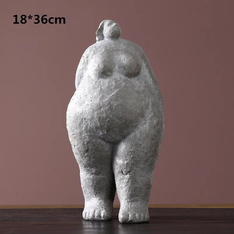 Abstract Fat Lady Statues Dreaming Yoga Women Figure Home Interior Decor Shelf