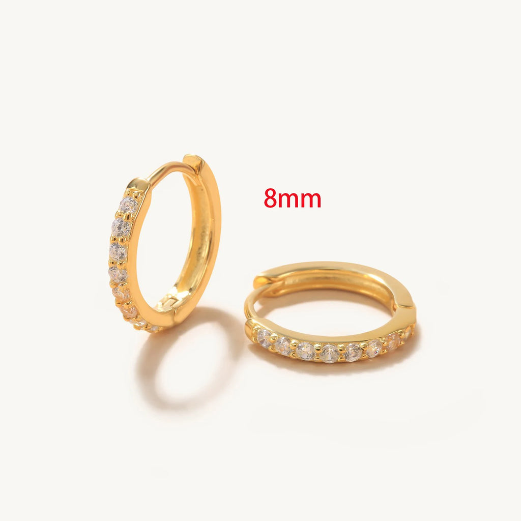 Yuedane Stainless Steel Little Imitation Pearl Hoop Earrings Small Circle