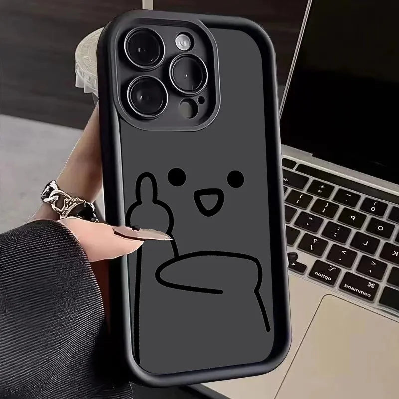 Cartoon Fun Stickman Case for iPhone 17 16 15 14 13 12 11 Pro Max XR XS SE2