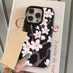 Spring Cherry Blossom Lychee Case for iPhone 17 16 15 14 Pro Max
