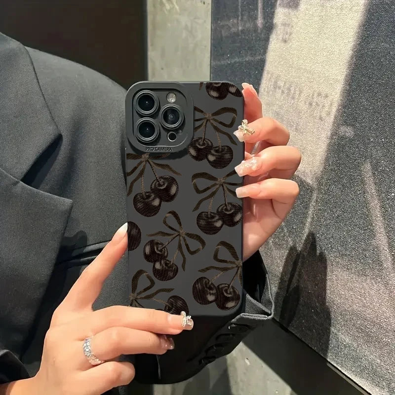 Cute Bow Cherry Case for Xiaomi Redmi Note 14 13 12 11 Pro Plus