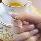 Golden Pineapple Ring 925 Sterling Silver Sweet Fashion Jewellery Women Gift