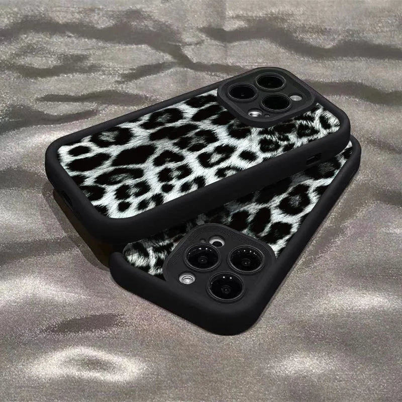 INS Leopard Print Case for iPhone 17 16 15 14 13 12 11 Pro Max XR XS SE2