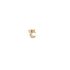 1PC Stainless Steel Cubic Zirconia Chain Hoop Earrings Star Moon