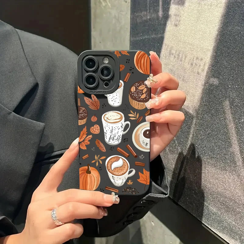 Vintage Maple Leaf Pumpkin Coffee Case for Samsung S25 S24 S23 A16