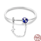 925 Silver 17-20CM Heart Pave Zirconia Original Bracelets Infinity Bracelet Fit DIY Charms Bead Birthday Jewelry Gifts Hot Sale