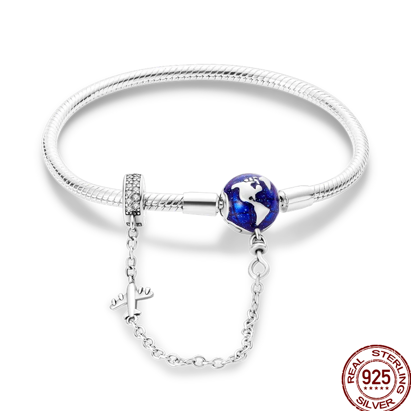925 Silver 17-20CM Heart Pave Zirconia Original Bracelets Infinity Bracelet Fit DIY Charms Bead Birthday Jewelry Gifts Hot Sale