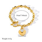 Gold Colour Starfish Moon Star Stainless Steel Charm Bracelet Trendy