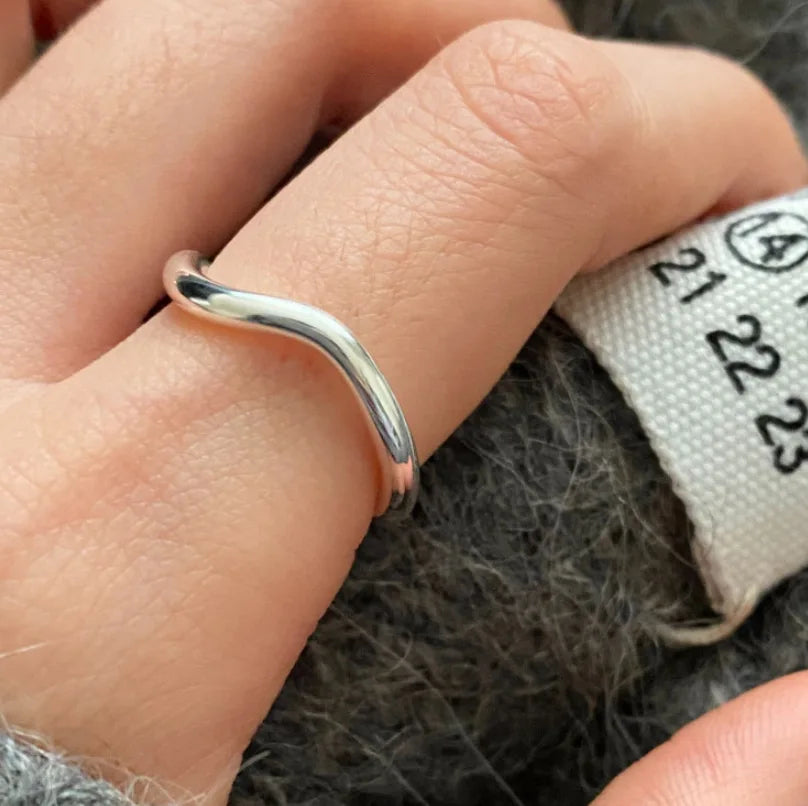 925 Sterling Silver Geometry Sanding Adjustable Rings For Women Elegant Wedding Luxury Jewelry Accessories Argent 925