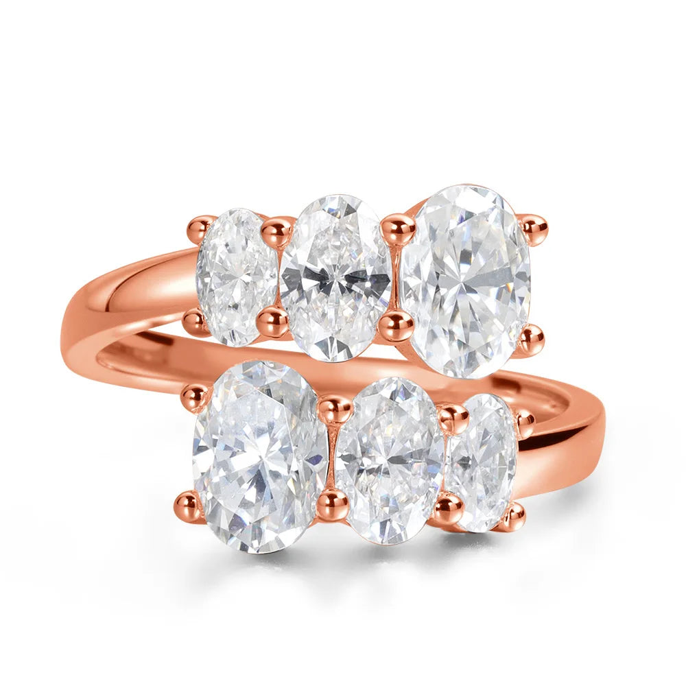 Full Moissanite Diamond Wedding Ring 18K White Gold Plated 925 Silver Band