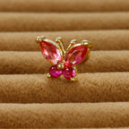 1PC Stainless Steel Tragus Helix Butterfly Piercing Earrings Pink