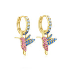 Cubic Zirconia Water Drop Hoop Earring Stainless Steel Geometry