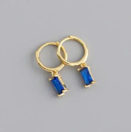 New Stainless Steel Cubic Zirconia Hoop Earrings Small Pendant