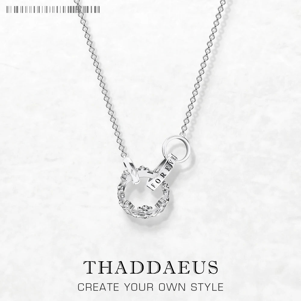 Queen Crown Link Chain Necklace 925 Sterling Silver Romantic Jewellery Gift