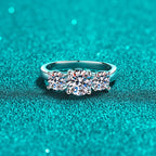 Total 4 carat moissanite ring D Color VVS1 EX Round Moissanite Ring 925 Sterling Silver Eternity Ring Women Engagement Wedding