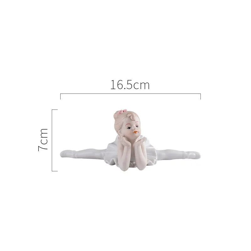 Ceramic Ballet Girl Figurine Doll Interior Home Decoration Living Room Creative Gift