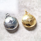 Round Medallion Star Locket Necklace 925 Sterling Silver Romantic Jewellery