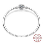 925 Sterling Silver Forever Love Peach Heart Bracelets Star Moon Airplane Earth Bracelets For Women Fit DIY Charms Party Jewelry