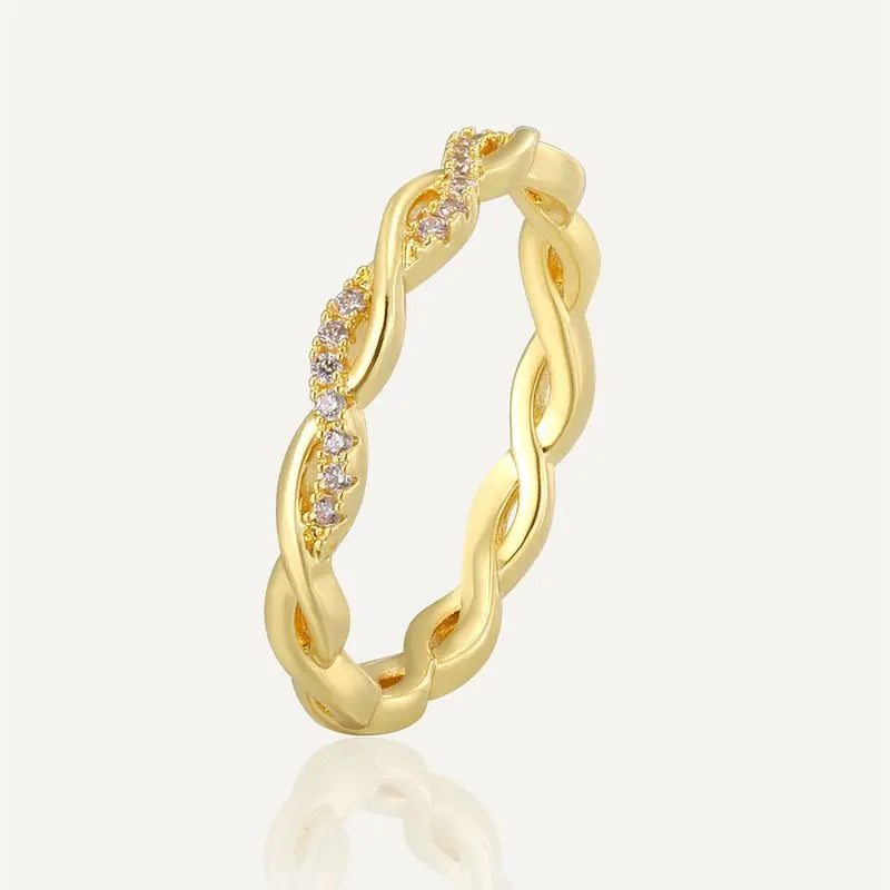 925 Sterling Silver Wedding Band Eternity Ring Brilliant Round Zirconia Thin Elegant Fine Jewellery