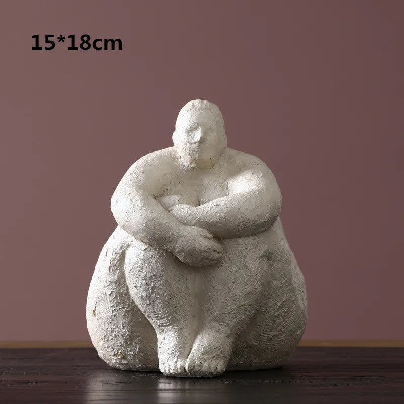 Abstract Fat Lady Statues Dreaming Yoga Women Figure Home Interior Decor Shelf