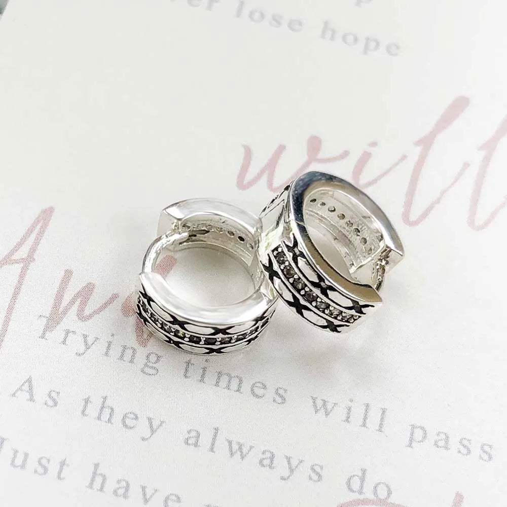 Creole Hoop Earrings Asiatic Ornament 925 Sterling Silver Ethnic Gift