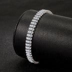 18cm Luxury Crystal Bracelet 925 Sterling Silver Women Engagement Jewellery